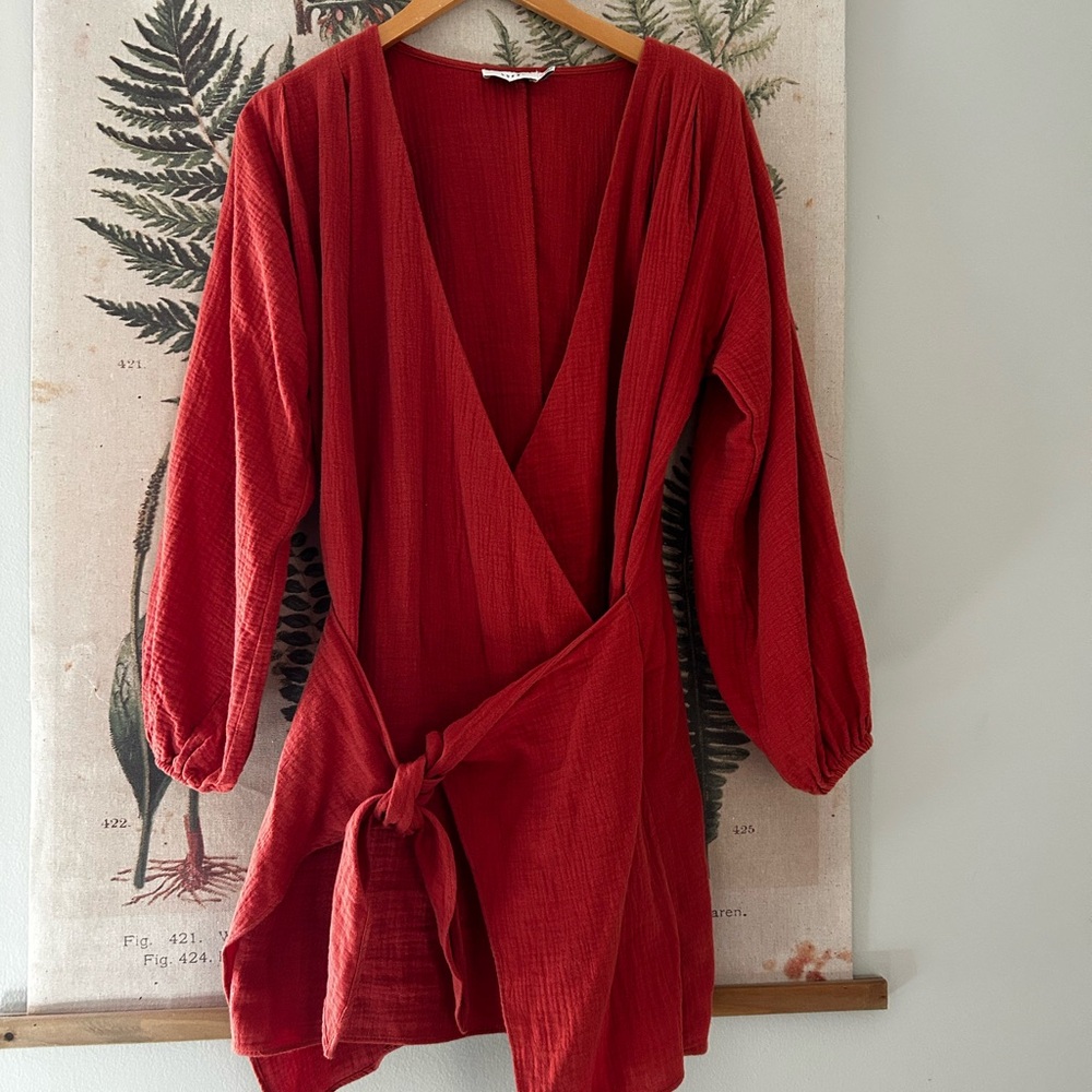 Lush Wrap Mini Dress - Terracotta